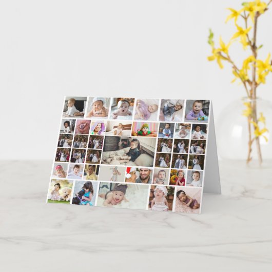 Maak Uw Eigen 40 Foto Collage Kaart (Gele Bloem)