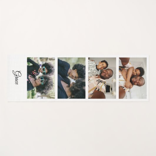 Maak uw eigen 4 Fototemplate op maat gemaakt Yogamat (Voorkant (horizontaal))