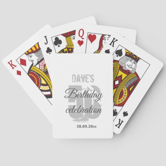 Maak uw eigen 50e verjaardag wit pokerkaarten (Achterkant)