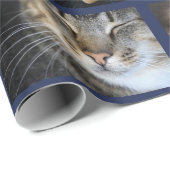 Maak uw eigen 5 fotocollage op Navy Blue Cadeaupapier (Rol Hoek)