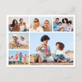 Maak uw eigen 6 foto collage ansichtkaart briefkaart