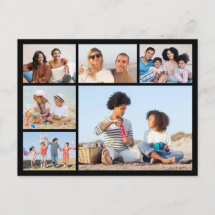 Maak uw eigen 6 foto collage ansichtkaart briefkaart