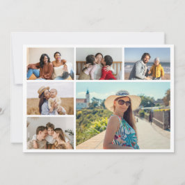 Maak Uw Eigen 6 Foto Collage Bewerkbare Kleur Notitiekaartje