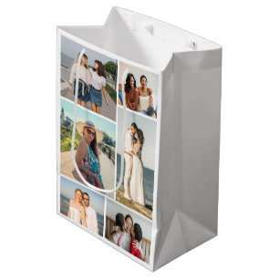 Maak Uw Eigen 6 Foto Collage Midden Geschenkzak Medium Cadeauzakje