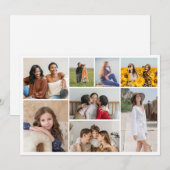 Maak uw eigen 8 foto-collage wenskaart (Voorkant / Achterkant)