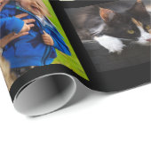 Maak uw eigen 9 fotocollage op zwart cadeaupapier (Rol Hoek)