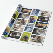 Maak uw eigen 9 fotocollage wit cadeaupapier (Uitgerold)