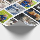 Maak uw eigen 9 fotocollage wit cadeaupapier (Hoek)