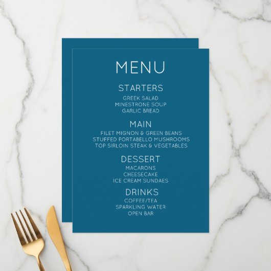 Maak Uw Eigen Aangepast Menu (Voorkant / Achterkant in situ)