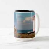 Maak uw eigen Aangepast Twee Foto Gepersonaliseerd Tweekleurige Koffiemok (Voorkant rechts)