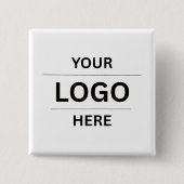Maak uw eigen aangepaste bedrijfslogo knop vierkante button 5,1 cm (Voorkant)