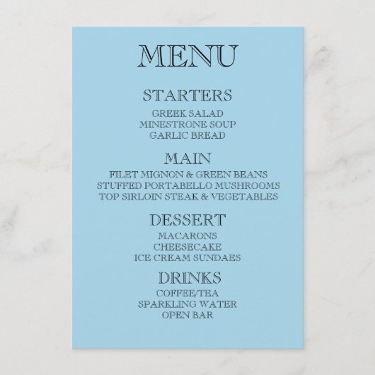 Maak Uw Eigen Aangepaste Evenement/ Restaurant Men Menu (Voorkant)