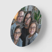 Maak uw eigen aangepaste familiefoto gepersonalise ronde klok (Hoek)