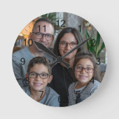 Maak uw eigen aangepaste familiefoto gepersonalise ronde klok (Voorkant)