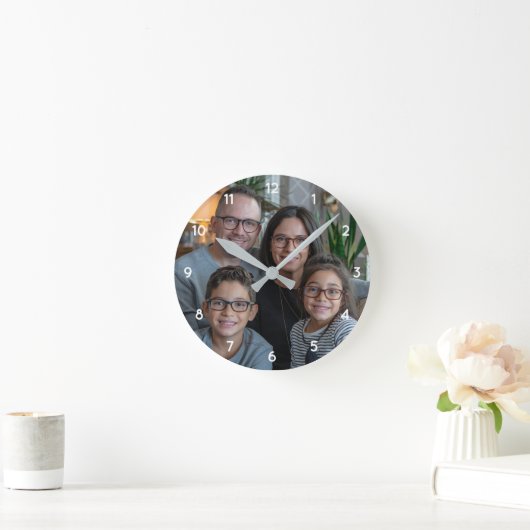 Maak uw eigen aangepaste familiefoto gepersonalise ronde klok (Huis)