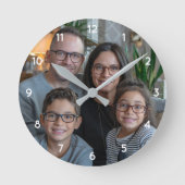 Maak uw eigen aangepaste familiefoto gepersonalise ronde klok (Voorkant)