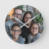 Maak uw eigen aangepaste familiefoto gepersonalise ronde klok (Voorkant)