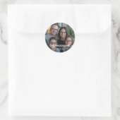 Maak uw eigen aangepaste familiefoto gepersonalise ronde sticker (Tas)