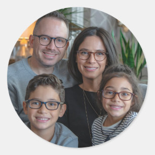 Maak uw eigen aangepaste familiefoto gepersonalise ronde sticker
