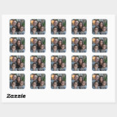 Maak uw eigen aangepaste familiefoto gepersonalise vierkante sticker (Vel)