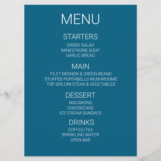 Maak Uw Eigen Aangepaste Gepersonaliseerde Menu (Voorkant)