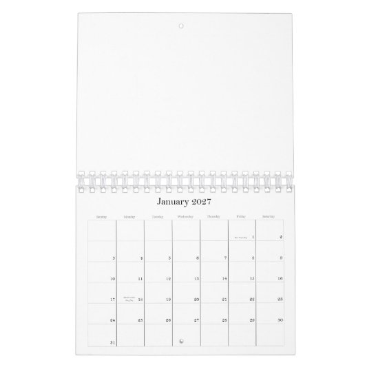 Maak uw eigen aangepaste kleine agenda kalender (Jan 2027)