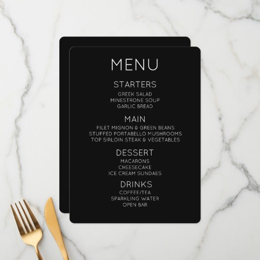 Maak Uw Eigen Aangepaste Menu (Voorkant / Achterkant in situ)