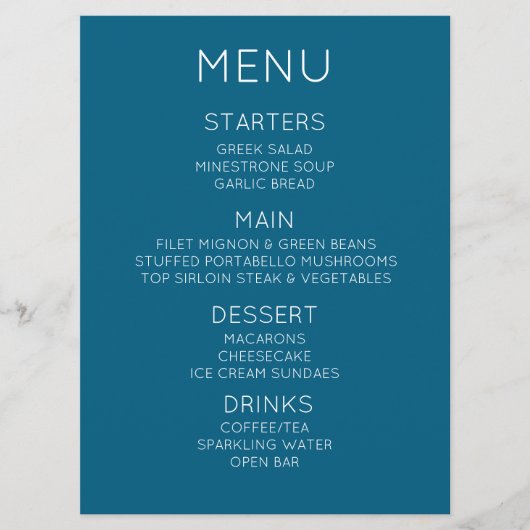 Maak Uw Eigen Aangepaste Menu (Voorkant)