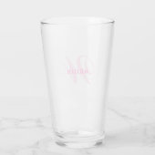 Maak Uw Eigen Aangepaste Monogram En Naam Roze Glas (Achterkant)