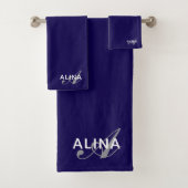 Maak Uw Eigen Aangepaste Monogram Kleur Match Bad Handdoek (Insitu)