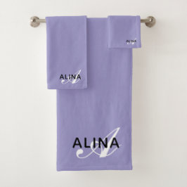 Maak Uw Eigen Aangepaste Monogram Kleur Match Bad Handdoek