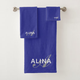 Maak Uw Eigen Aangepaste Monogram Kleur Match Bad Handdoek