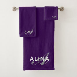 Maak Uw Eigen Aangepaste Monogram Kleur Match Bad Handdoek
