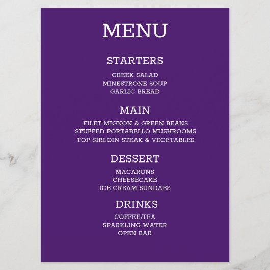 Maak Uw Eigen Aangepaste Persoonlijke Menu (Voorkant)