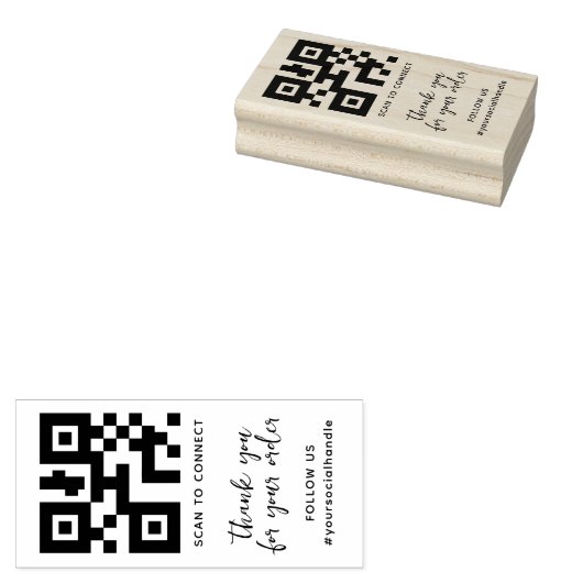 Maak uw eigen aangepaste QR-code promotie  Rubberstempel (Gestempeld)