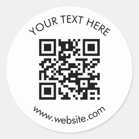 Maak uw eigen aangepaste QR-code Ronde Sticker (Voorkant)