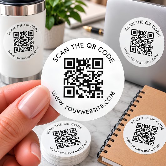 Maak uw eigen aangepaste QR-code Ronde Sticker
