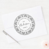 Maak uw eigen aangepaste script familienaam adres ronde sticker (Envelop)