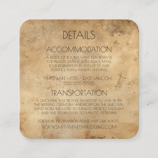 Maak Uw Eigen Aangepaste Sepia Oude Papier Informatiekaartje (Voorkant)