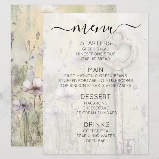 Maak Uw Eigen Aangepaste Shabby Chic Landelijke Sl Menu (Voorkant / Achterkant)