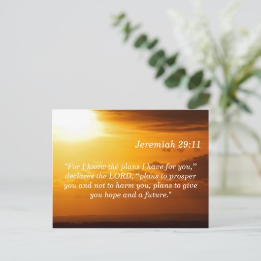Maak uw eigen aangepaste Sunset Scripture Memory K Briefkaart (Staand voorkant)