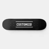 Maak uw eigen aangepaste tekst zwart-wit persoonlijk skateboard (Horizontaal)