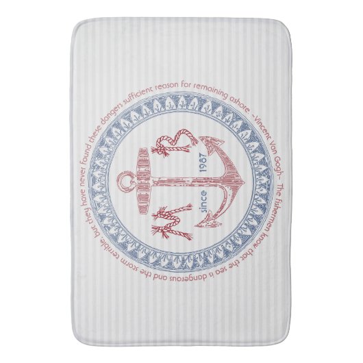 Maak uw eigen anker-anker-anatomische monogram badmat (Voorkant Verticaal)