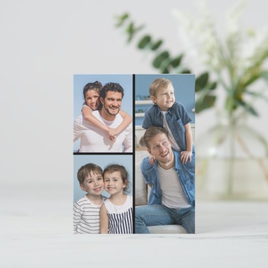 Maak uw eigen ansichtkaart met 3 foto's briefkaart (Staand voorkant)