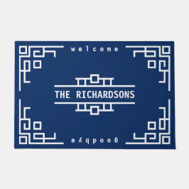 Maak uw eigen Art Deco Retro geometrische grens Deurmat