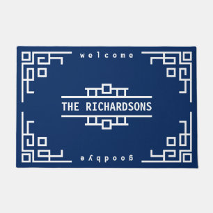 Maak uw eigen Art Deco Retro geometrische grens Deurmat