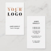 Maak uw eigen bedrijf Logo wit verticaal Visitekaartje (Voorkant / Achterkant)
