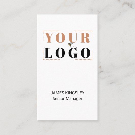 Maak uw eigen bedrijf Logo wit verticaal Visitekaartje (Voorkant)