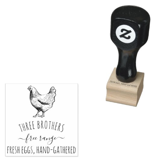 Maak uw eigen Boerderij Verse Eieren Rubberstempel (Gestempeld)