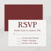 Maak uw eigen Bourgogne en witte RSVP Kaartje (Voorkant / Achterkant)